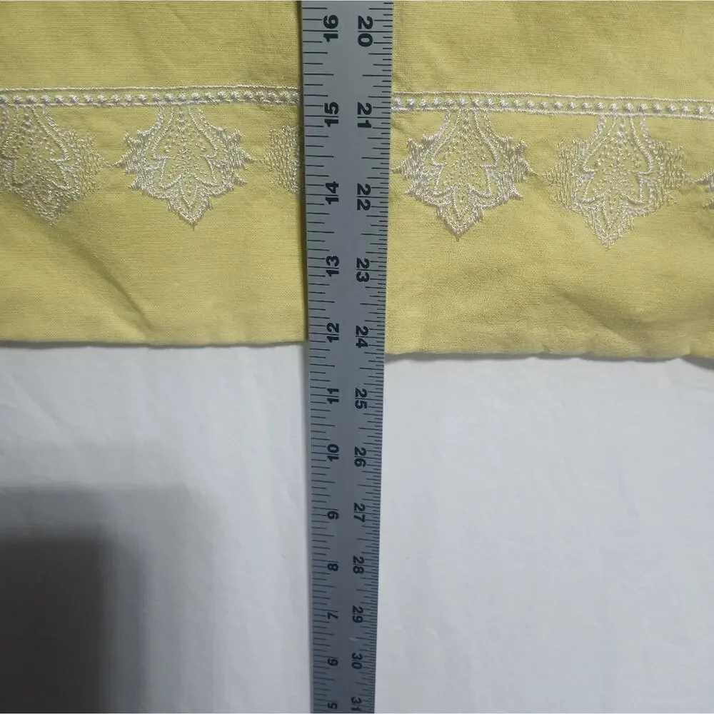 Madison Park 2 Yellow With White Embroidery Pillow Cases 24 X 24